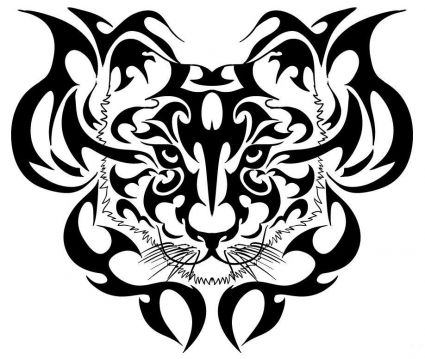Tribal Tiger Head Tattoo Pic